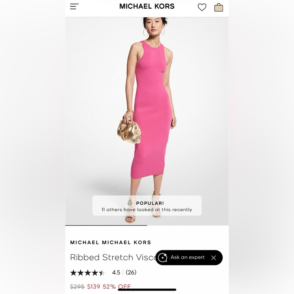 Michael Kors Pink Bodycon Midi Dress